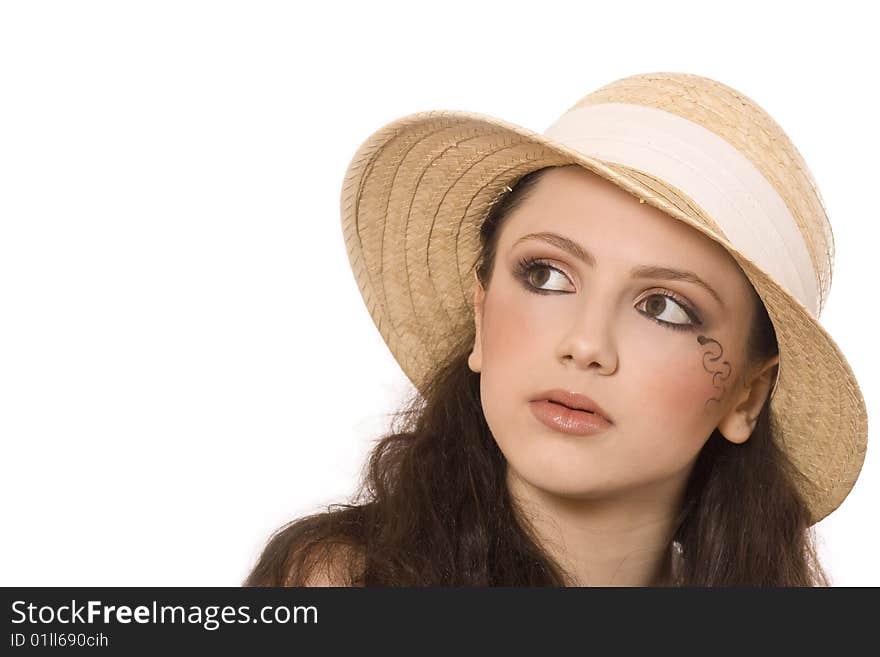 Young beautiful Woman smiling on white background