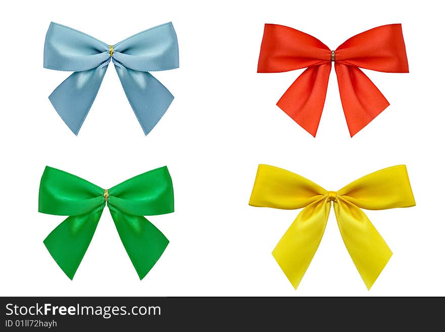 Satin Gift Bow collection isolated on white background