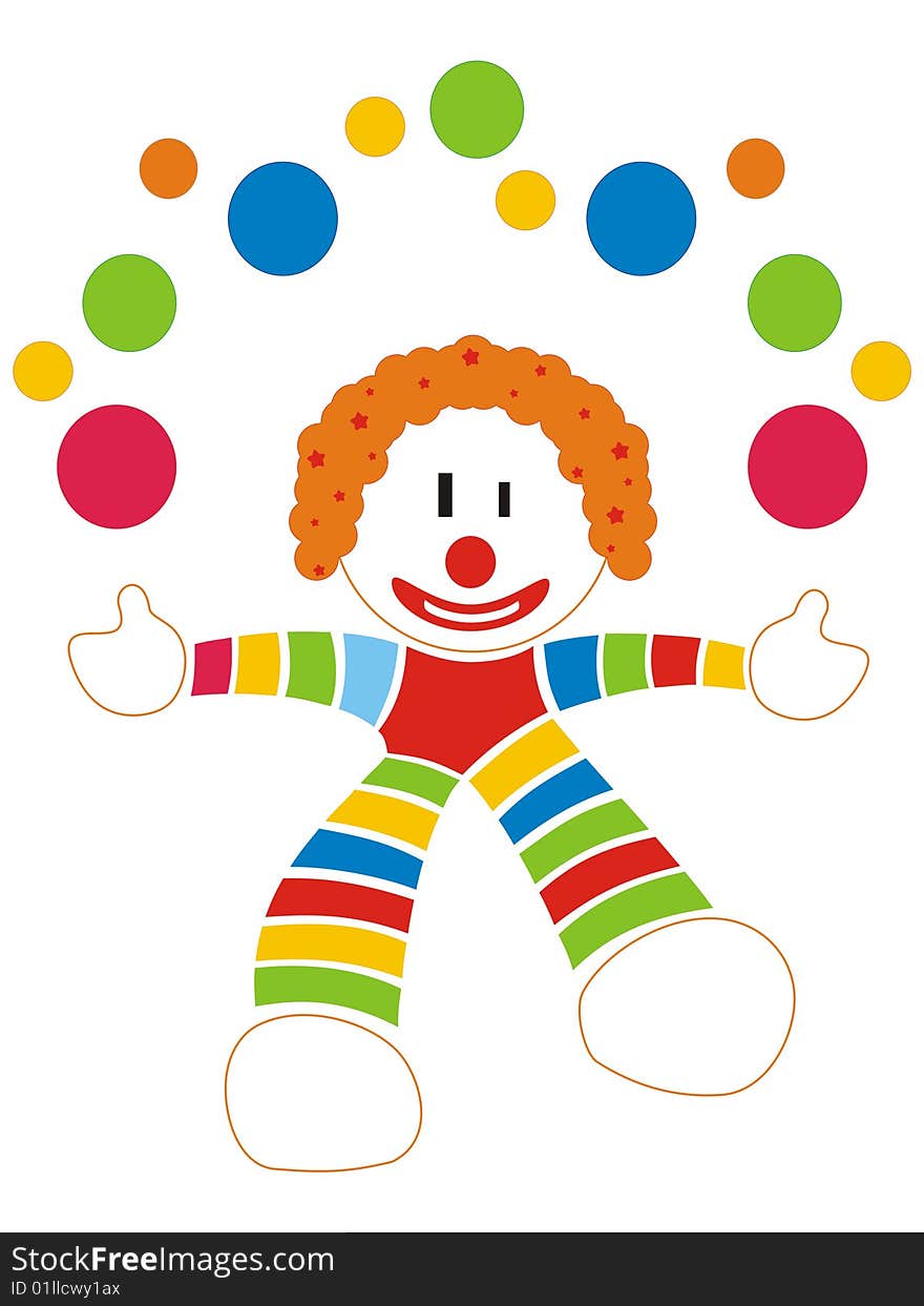 This illustration is a cut clown for kids.