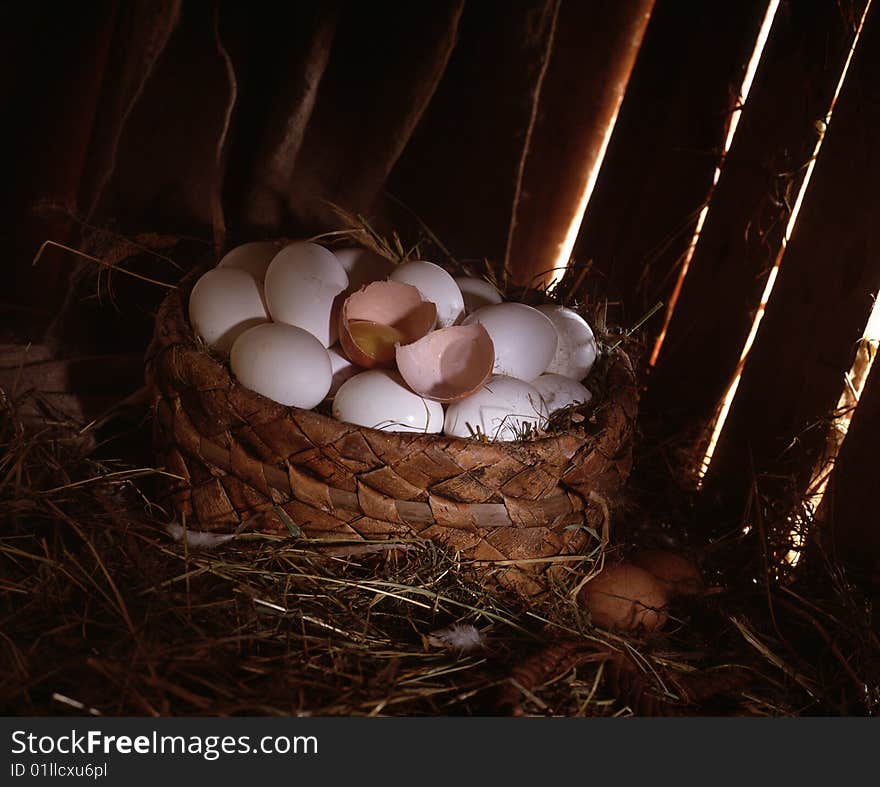 It is a lot of eggs in a basket on a mow