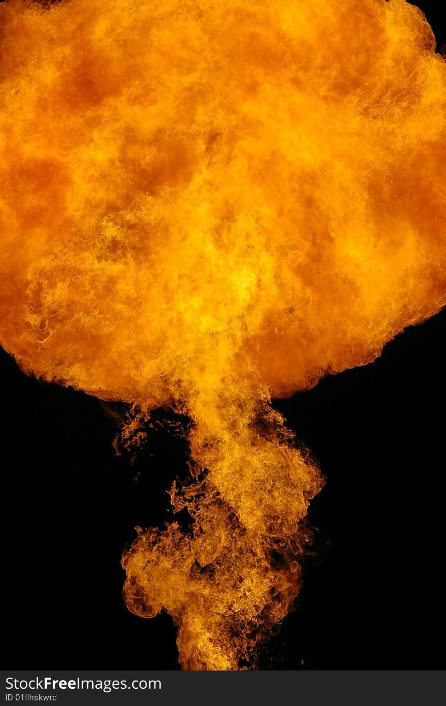 Large fire on black background. Large fire on black background