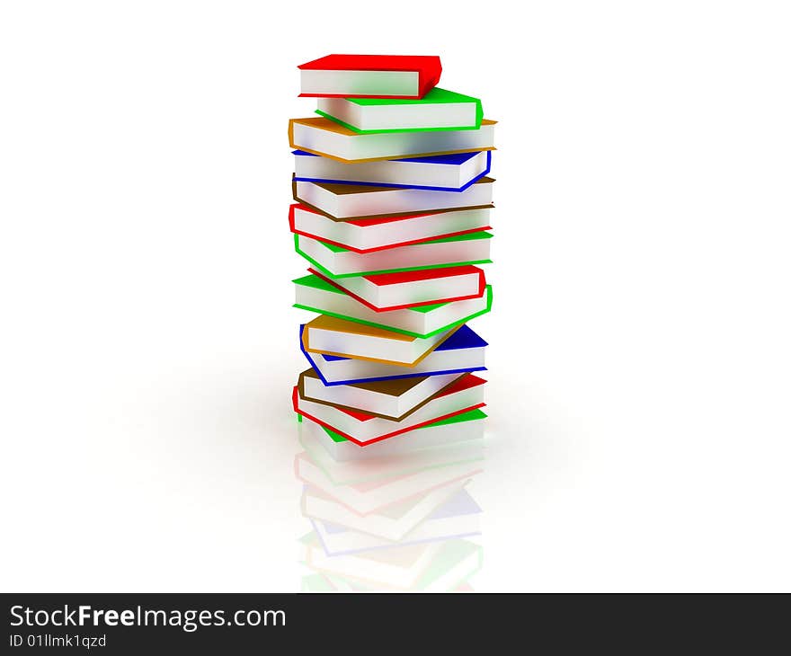 3d render of Pile of books. Education concept.