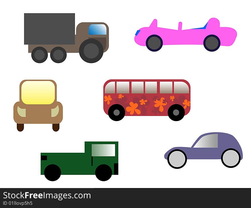 Vehicles cutout (buggy, passenger car, truck, bus). AI file attached. Vehicles cutout (buggy, passenger car, truck, bus). AI file attached.