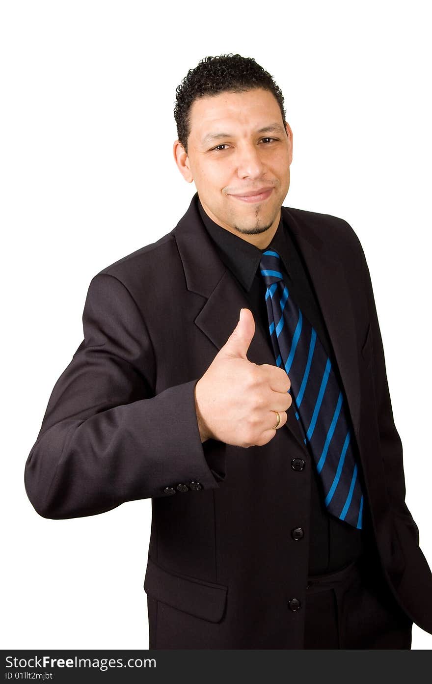 Happy Aruban Businessman Is Putting His Thumb Up