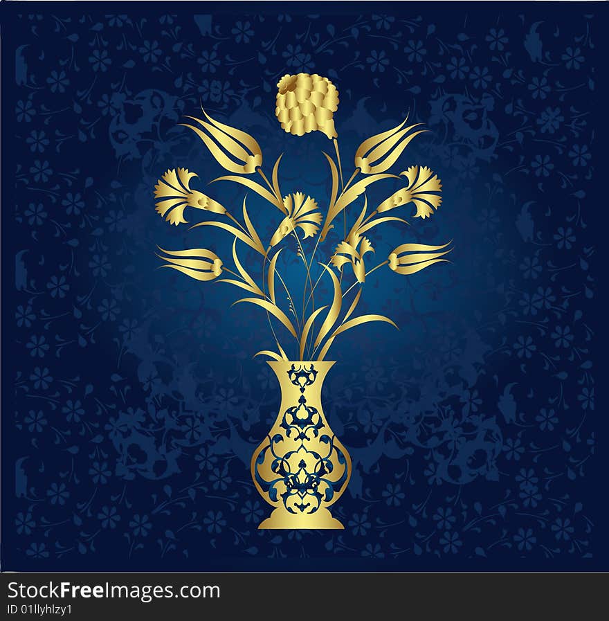 Traditional ottoman gold illustration design. Traditional ottoman gold illustration design