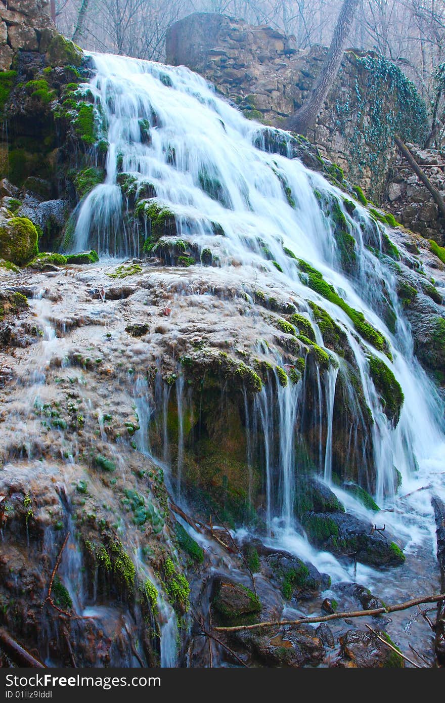 River in spring season in Crimea