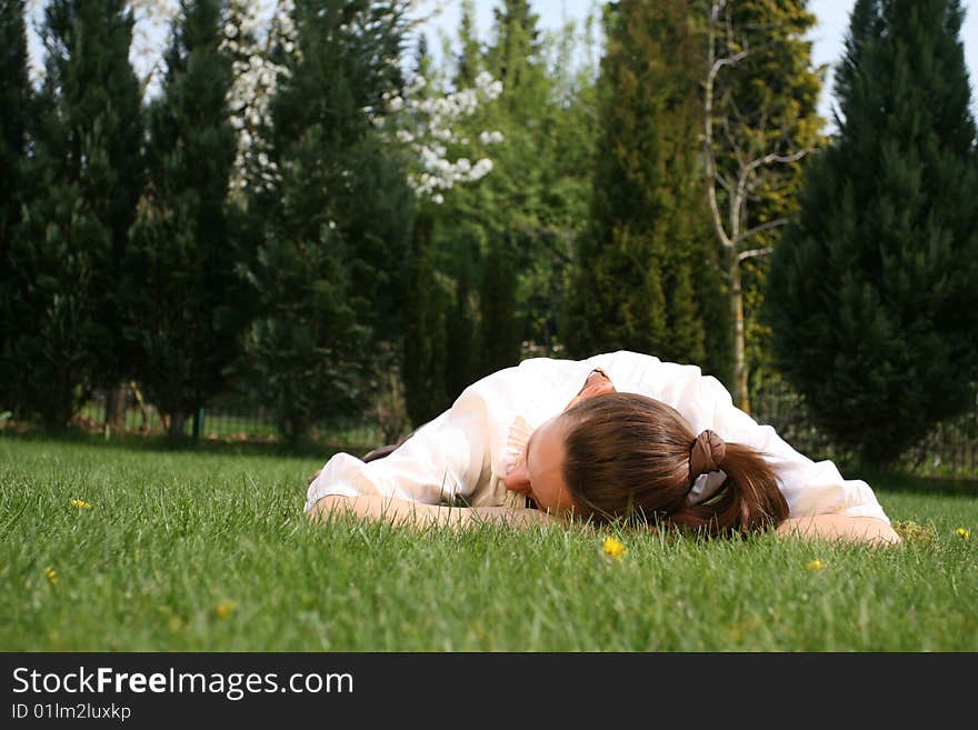 Relaxing in garden