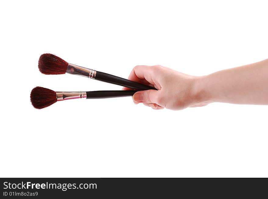 Cosmetic brushes for a make-up, various width and used for the various purposes.