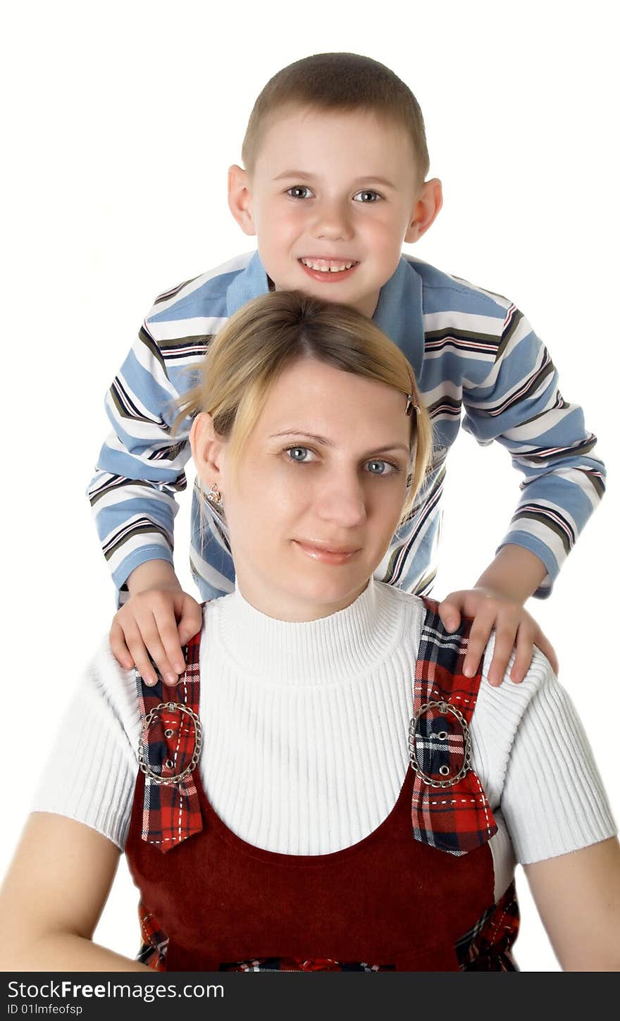 The little boy with mum on the isolated. The little boy with mum on the isolated