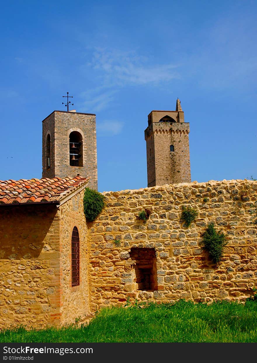 A beautiful image of old towers in Tuscany