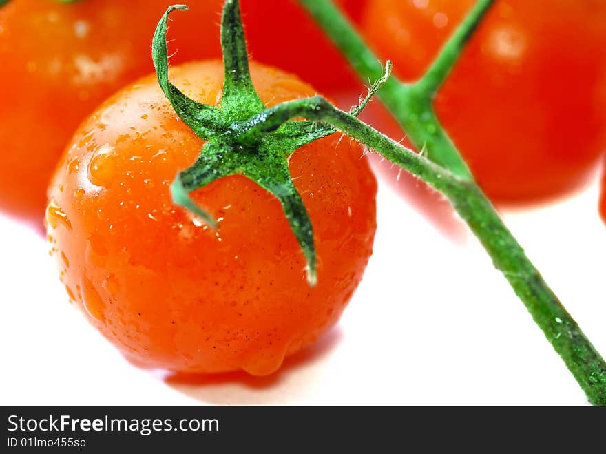 Close up capture fresh red tomato