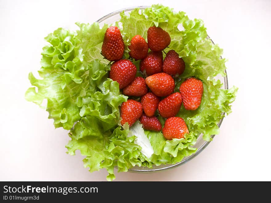 Lettuce and strawberry