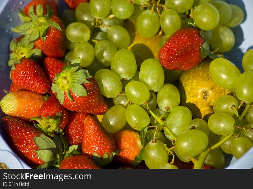 An assortment of mixed fruits