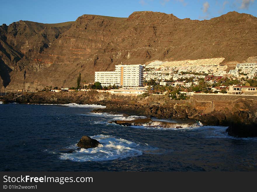 Sunset on Cliffs of the Los Gigantes (Acantilados de los Gigantes) Tenerife, Spain