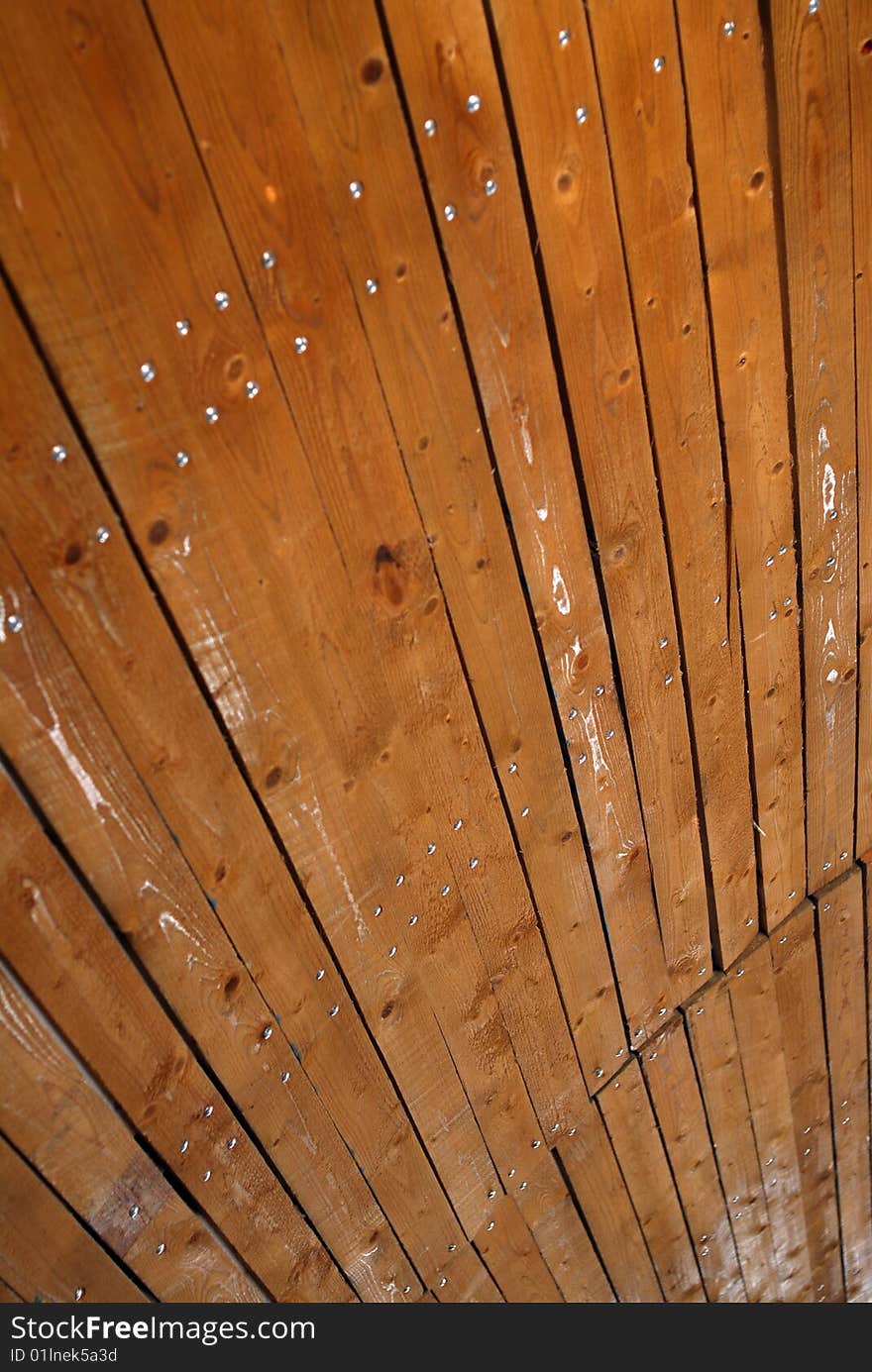 Ceiling made out of wooden beams. Ceiling made out of wooden beams