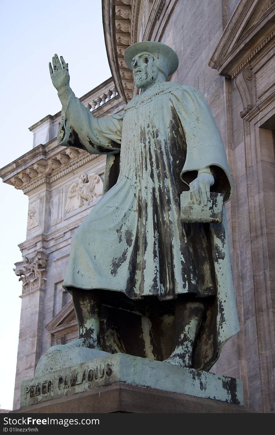 Statue in front of church