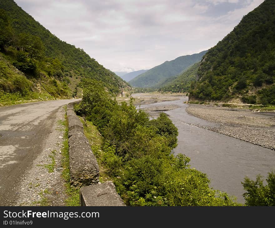 River and asphalt route