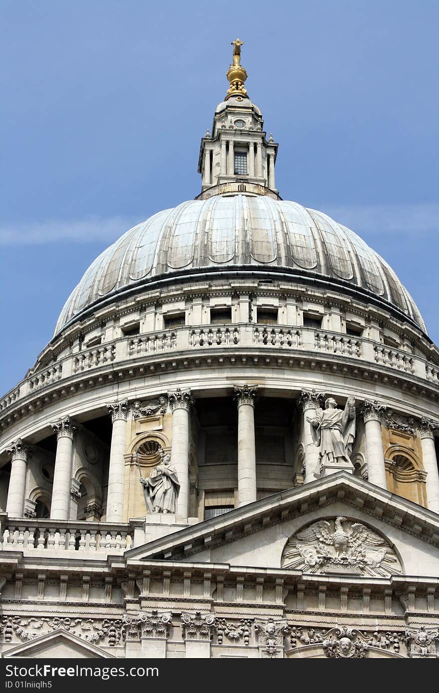 Close up of St Paul's Cathedral dome in London, UK. Close up of St Paul's Cathedral dome in London, UK