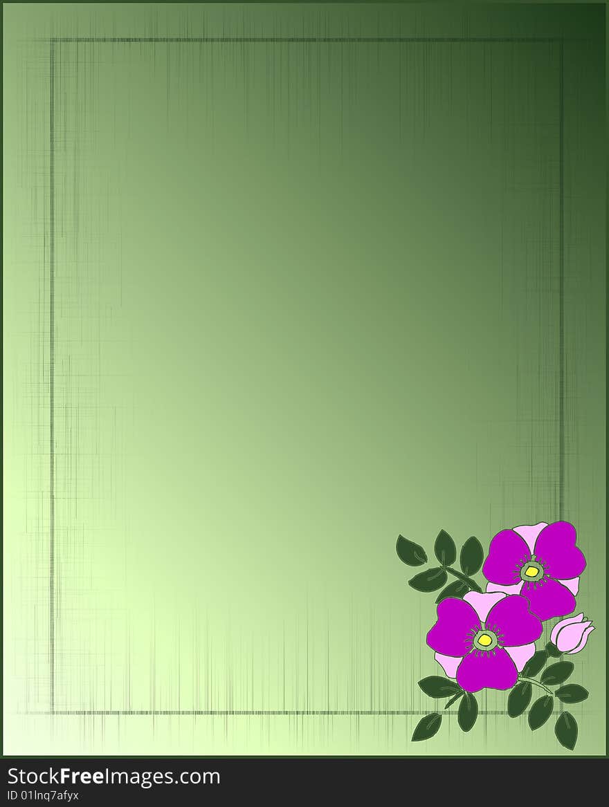 Illustration of flower silhouettes-Frame