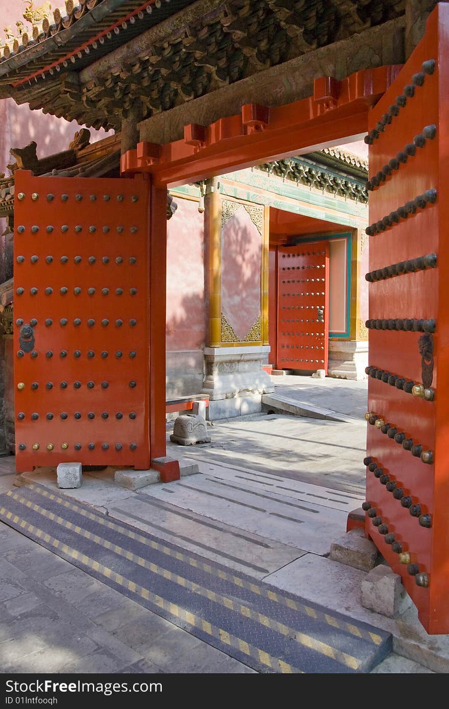 Chinese traditional door with 81 studs. Chinese traditional door with 81 studs