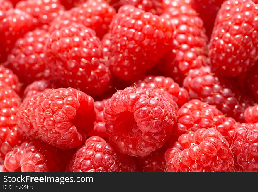 Fresh raspberries closeup