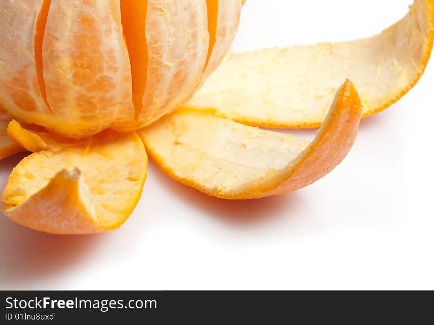 Fresh orange on white background