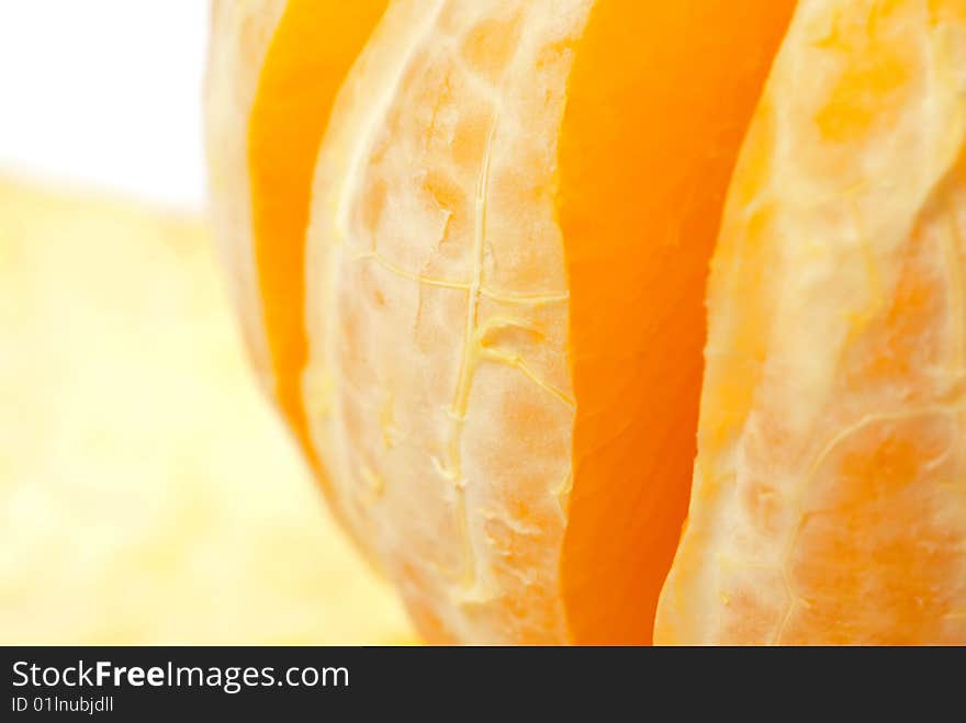 Fresh orange on white background