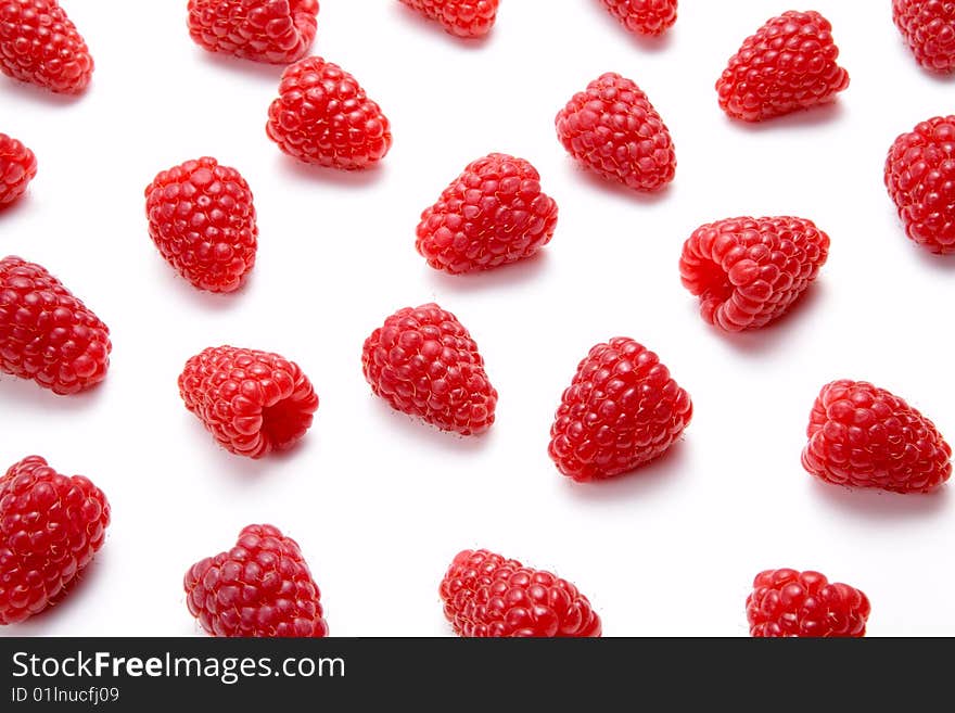 Fresh raspberries isolated