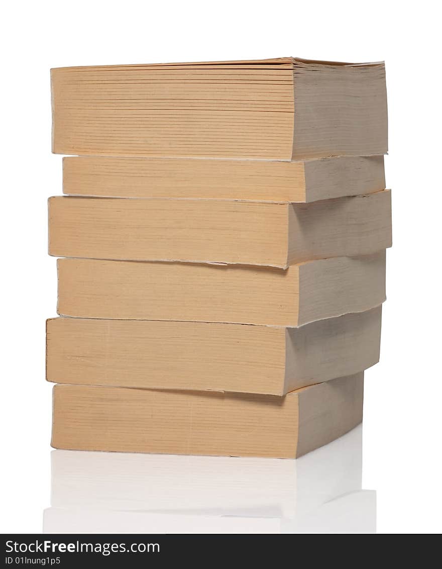 Pile of books on white background. Pile of books on white background