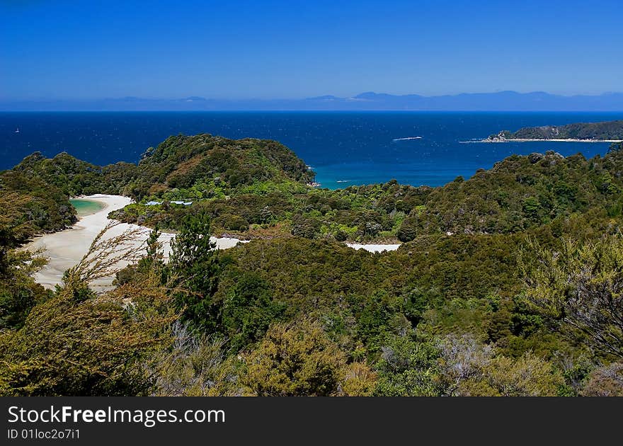 Beautiful ocean view in Abel Tasman National Park, New Zealand. Beautiful ocean view in Abel Tasman National Park, New Zealand