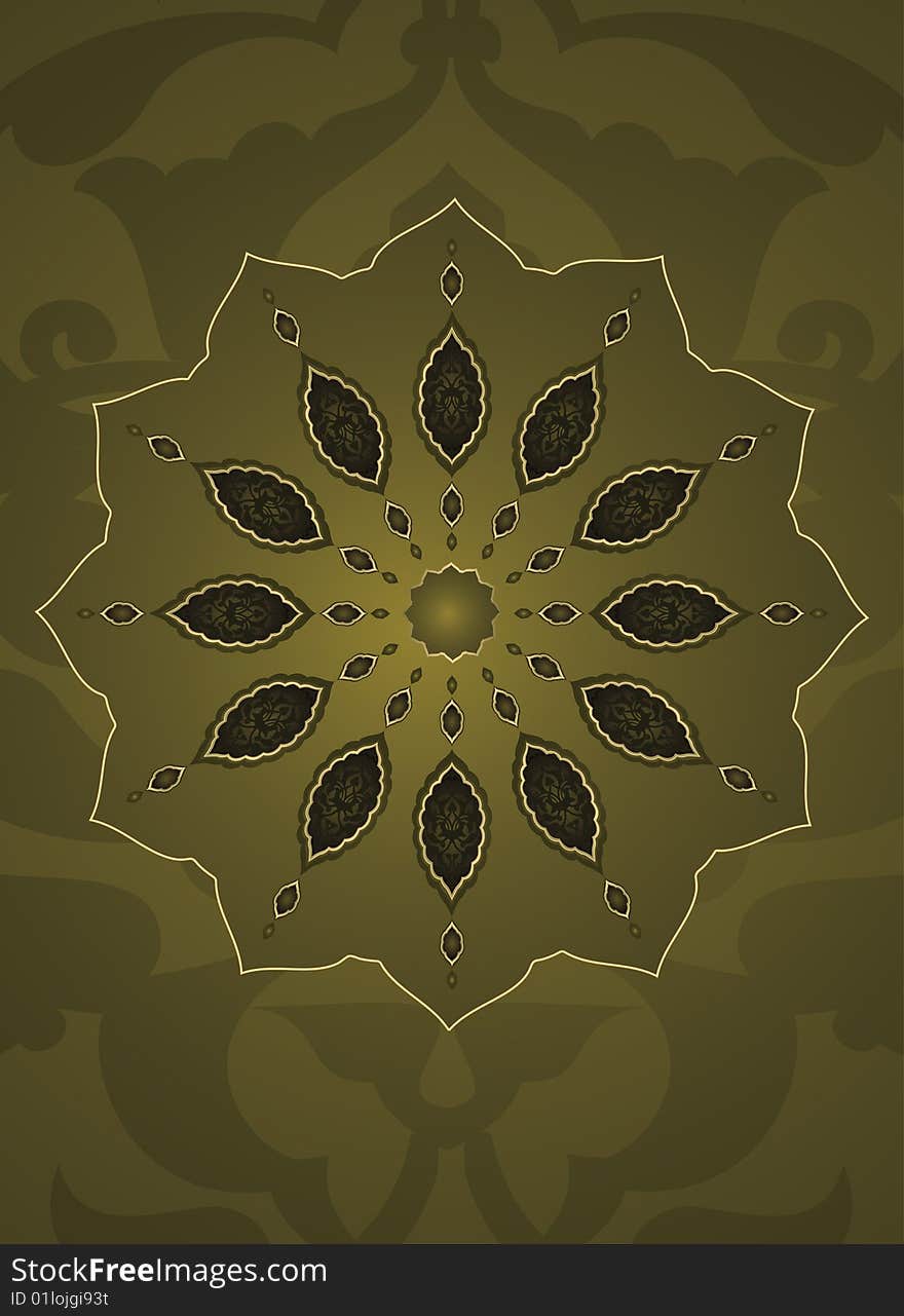 Traditional ottoman gold design