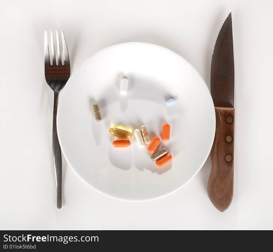 Conceptual serving of a vitamin diet. Conceptual serving of a vitamin diet