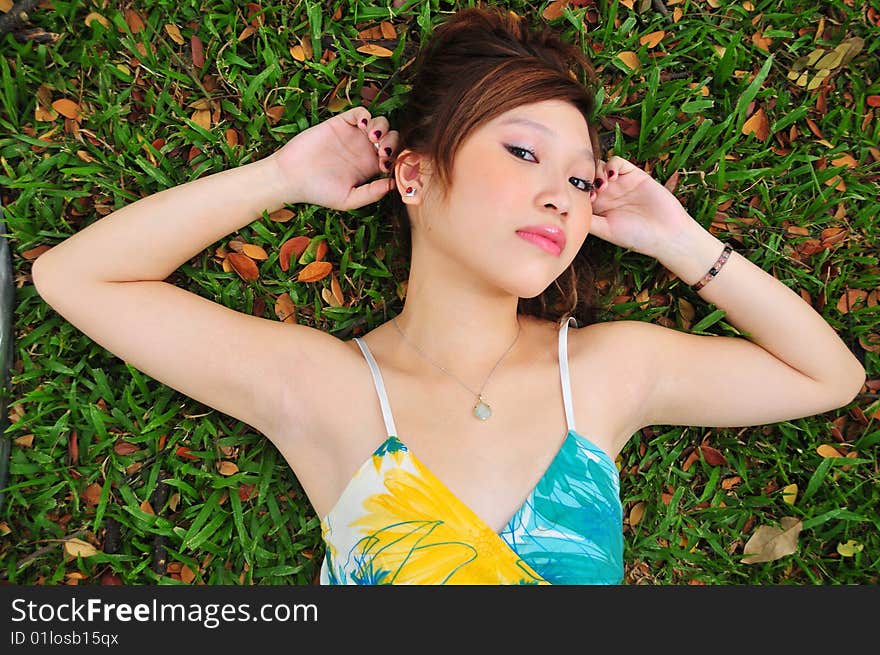 Different poses of female portraits.