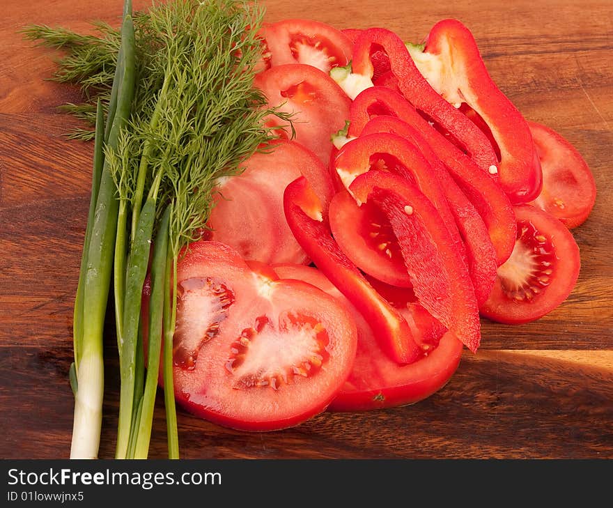 Vegetables On Cutting Board