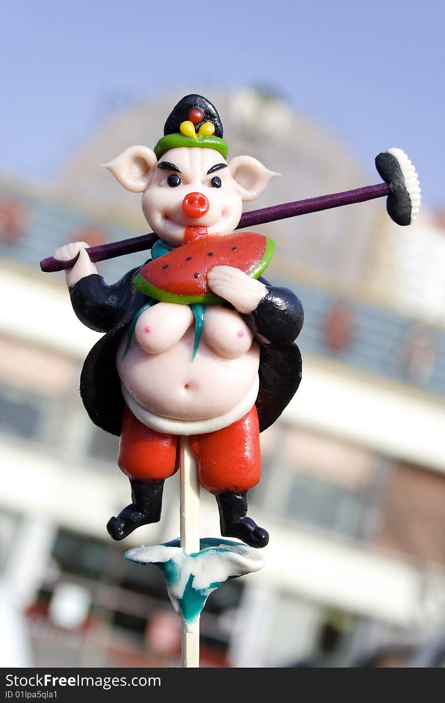 Chinese Folk art-pig It's a prototype from the Chinese historical novel - Journey to the West