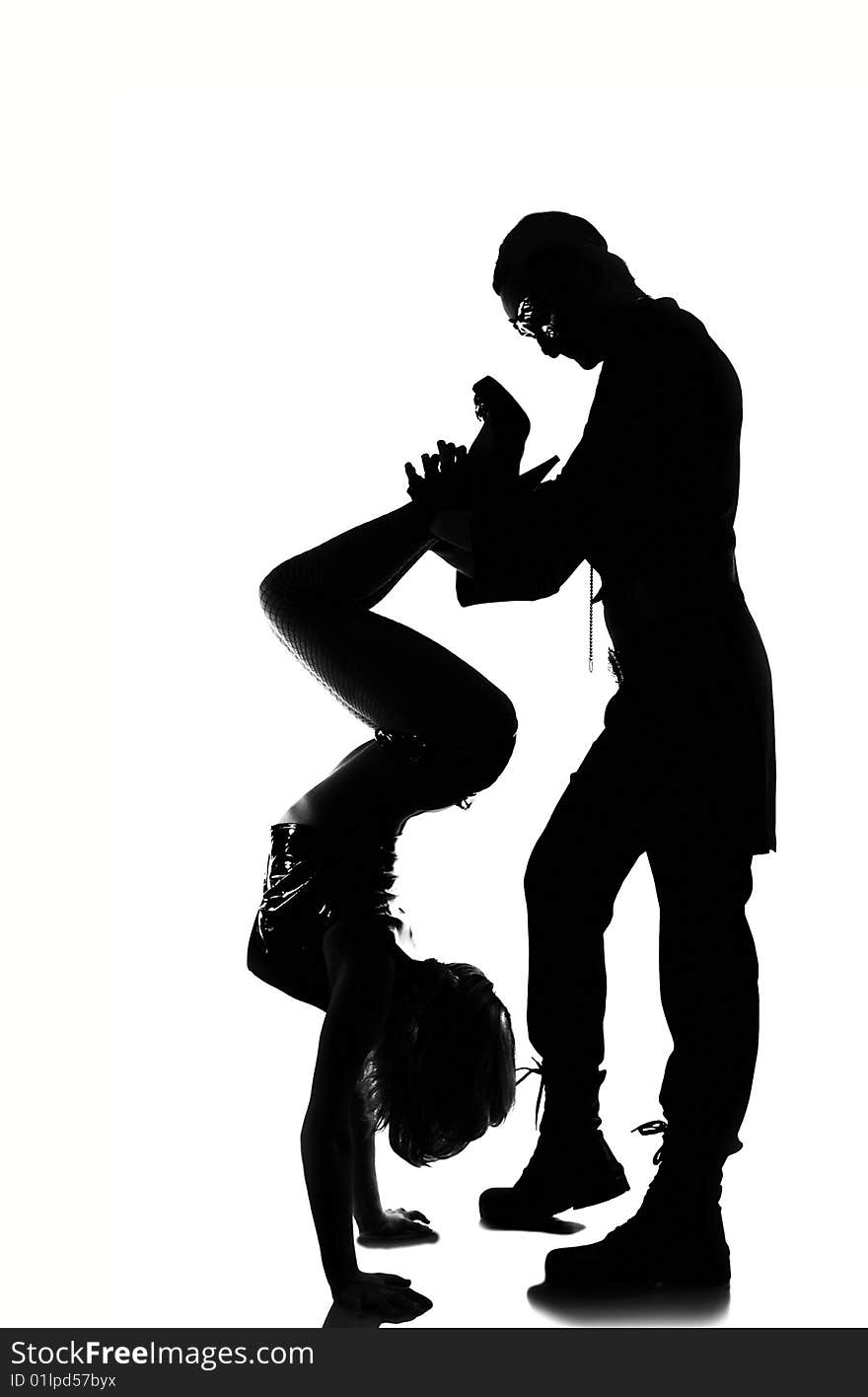 Silhouette of the man and woman