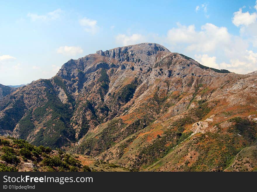 The mountain of Monte Scuderi, near Messina, in Sicily. The mountain of Monte Scuderi, near Messina, in Sicily.