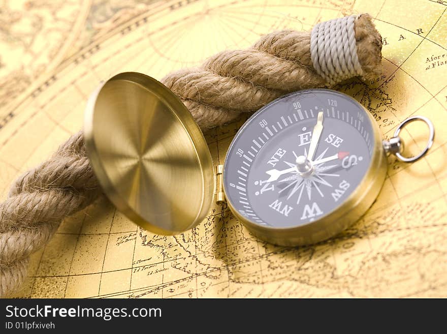 Old Compass And Rope