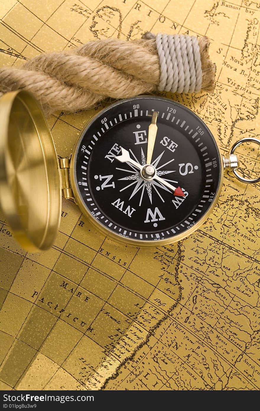 Old Compass And Rope