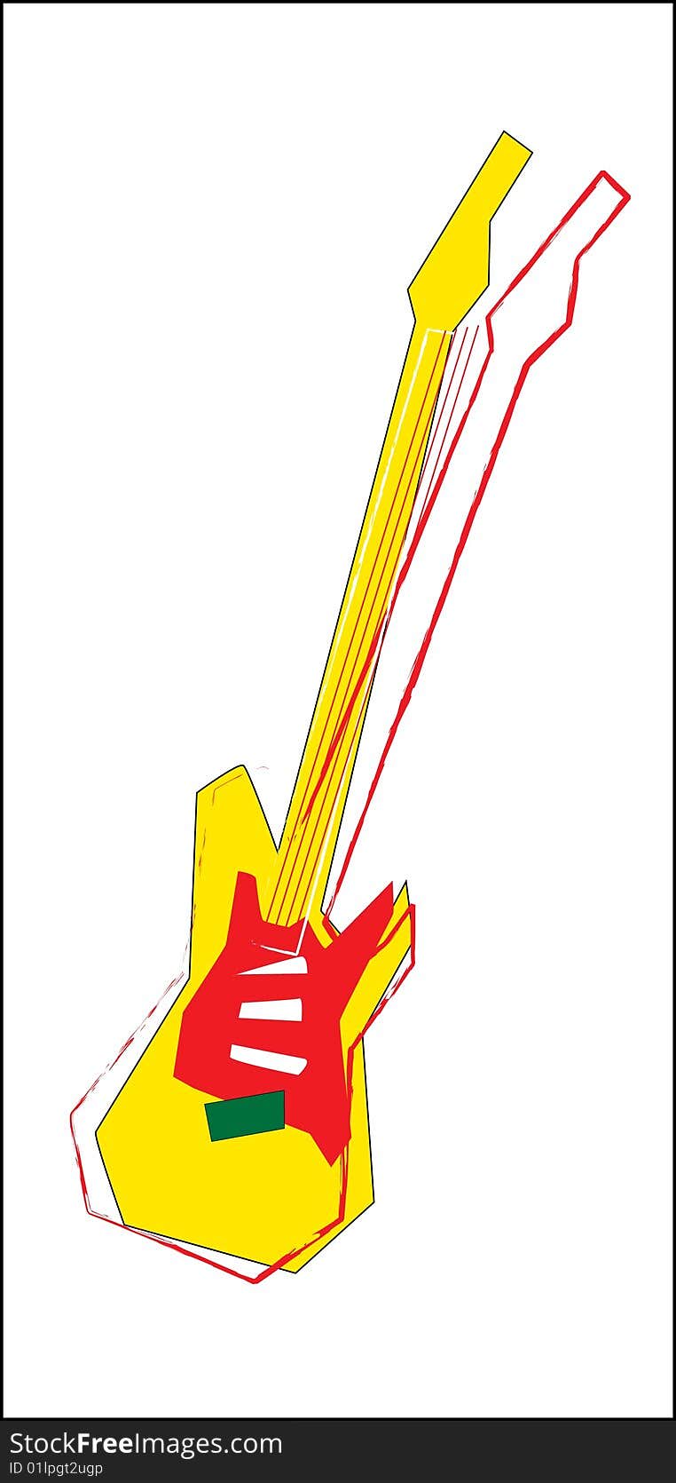 Stylish color guitar, icon of a music instrument