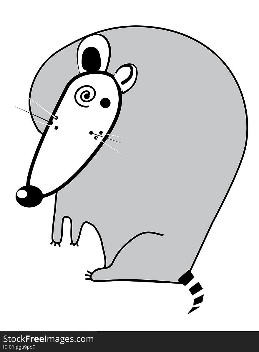 Pretty rodent, grey mouse, stylish icon of the mouse