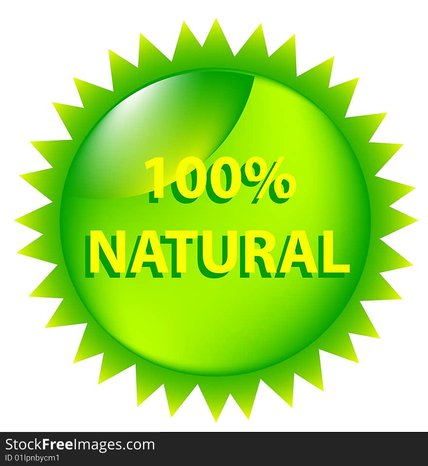 One Hundred Percent Natural Green Graphic. One Hundred Percent Natural Green Graphic.