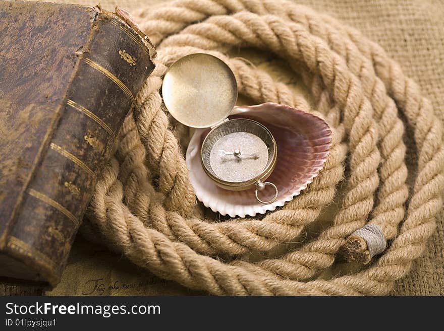 Old Compass And Rope