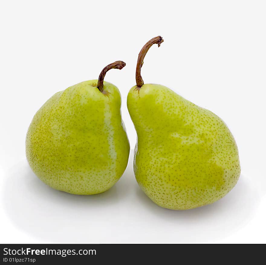 Green Pears isolated on a white background