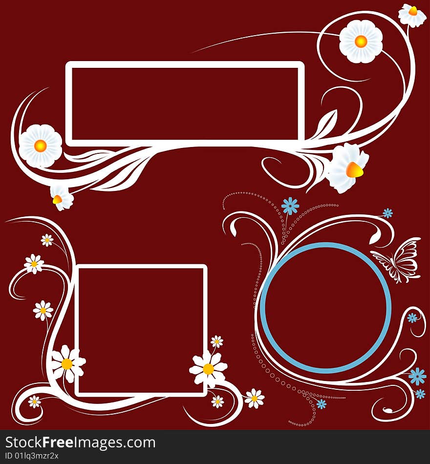 Floral Banners 03 - white banners as vector illustration