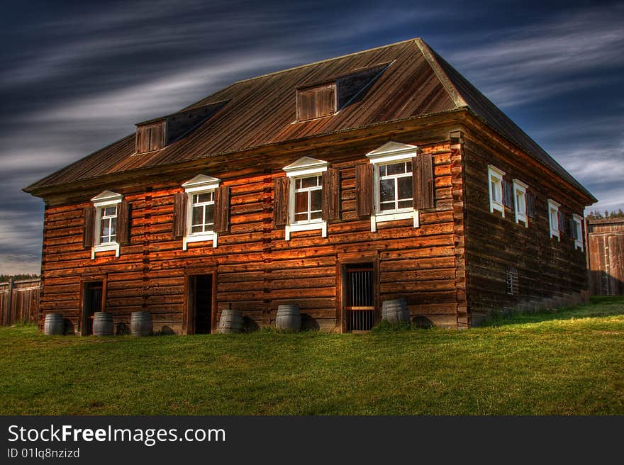 Old wooden house in Fort Ross historical museum