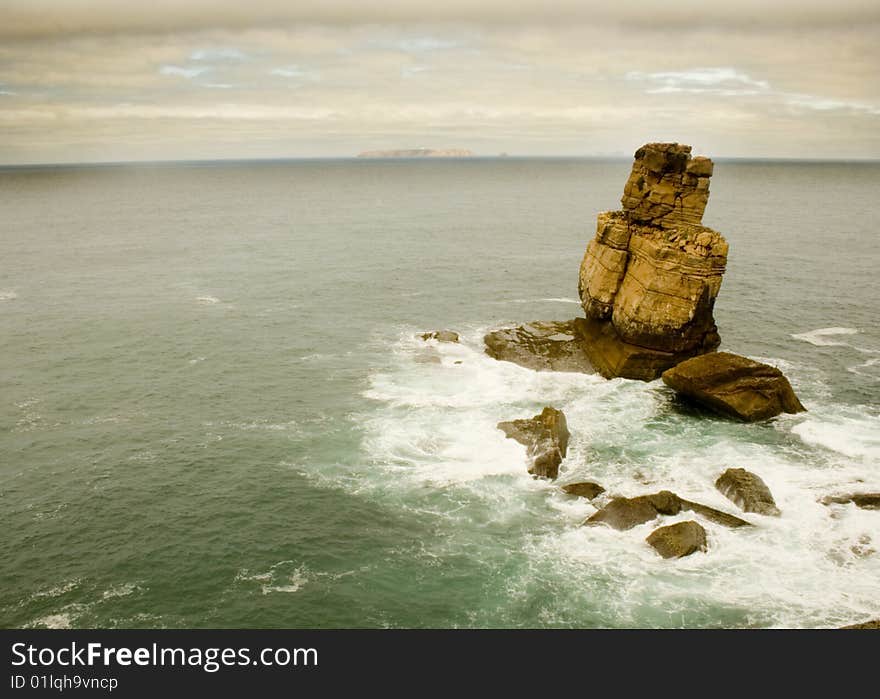 Beautiful rock on an edge sea coast