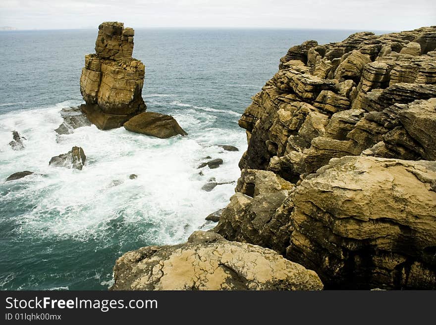 Beautiful rock on an edge sea coast