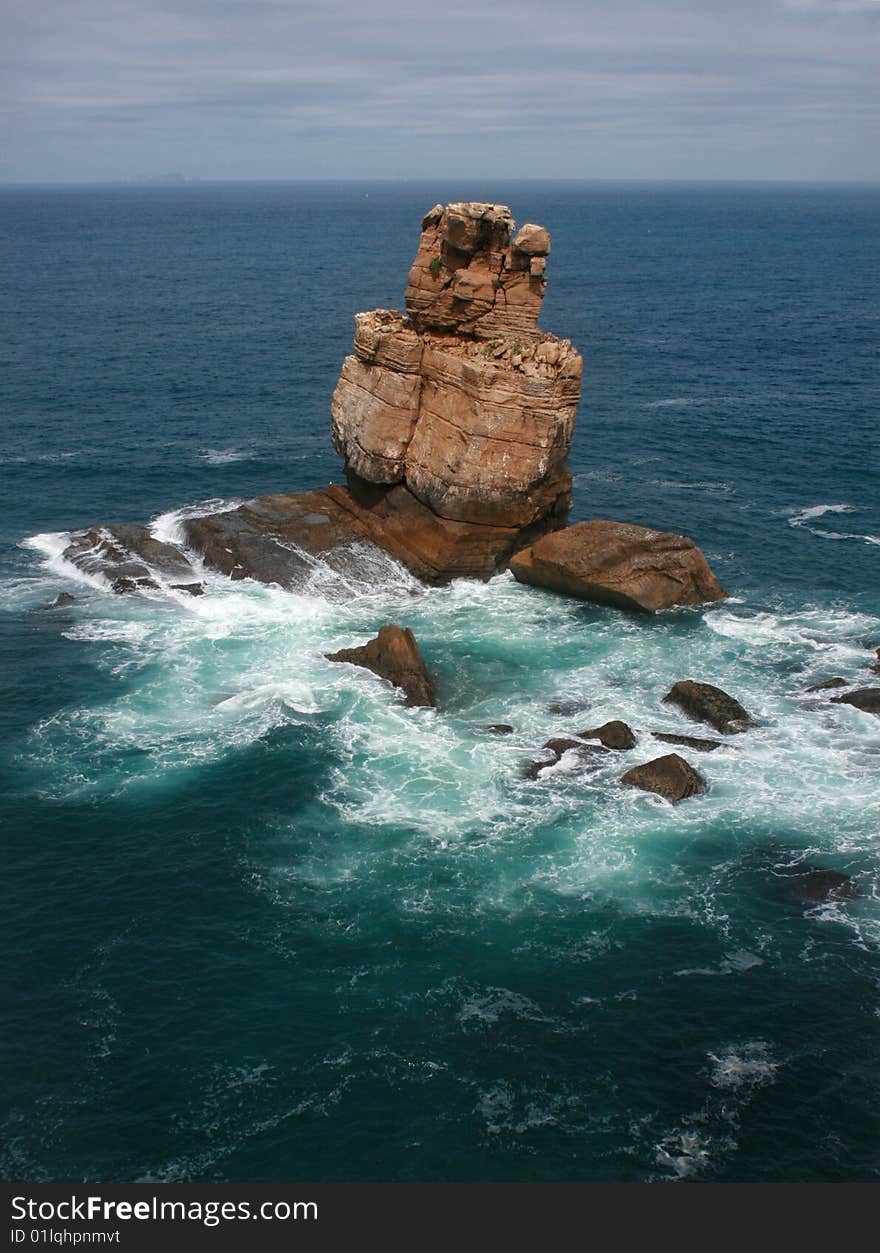 Beautiful rock on an edge sea coast