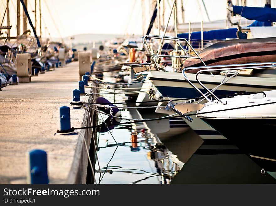 View of harbour in rovinj, croatia